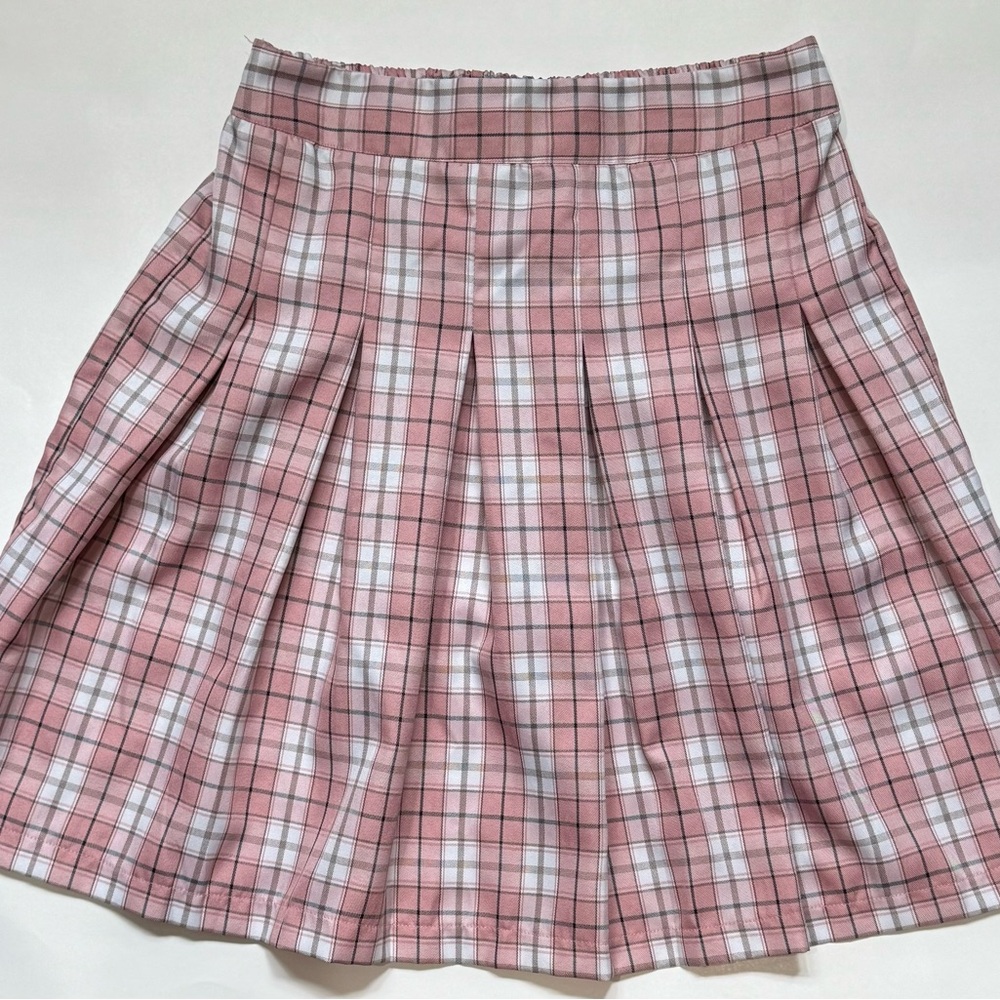 Sim & Sam Pink and White Pleated Skirt
